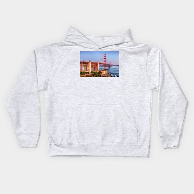 Golden Gate Bridge Landscape Kids Hoodie by jforno